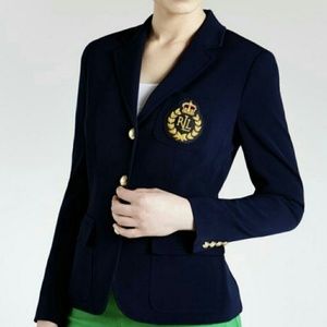 Lauren Ralph Lauren Crest Blazer Navy 100% Wool